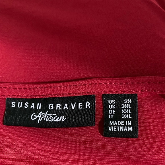 Susan Graver Artisan, 2X, red - Picture 3 of 5